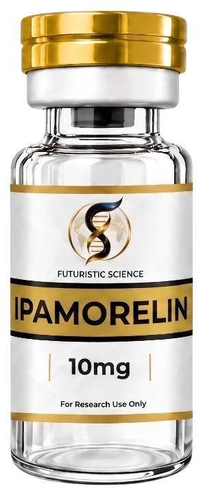 Ipamorelin research peptide vial by Futuristic Science – For Research Use Only